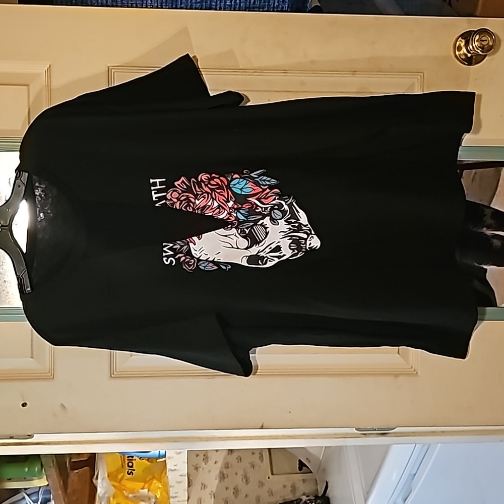 Plus Skull Graphic Mesh Insert Tee